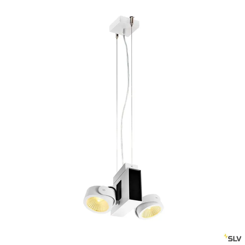 SLV TEC KALU CW, LED Indoor Wand- und Deckenaufbauleuchte, double weiß/schwarz 24° 3000K Highlight