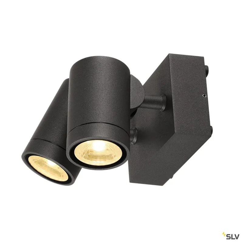 Expressversand SLV GUNNSY WALL Wandleuchte, sandy anthracite, 2x8W LED, 3000K