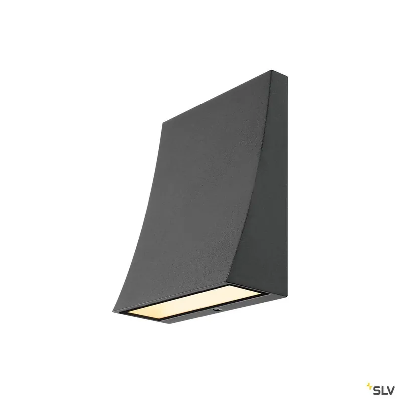 Kostenloser Rückversand SLV DELWA WIDE LED Outdoor Wandleuchte, 3000K, 100°, schwarz, IP44
