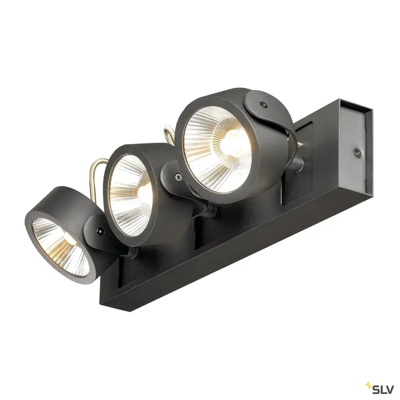 Begrenztes Angebot SLV KALU LED 3 Wand- und Deckenleuchte, schwarz, 3000K, 60°