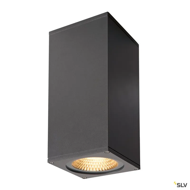 Meistverkauft SLV BIG THEO WALL, Outdoor Wandleuchte, zweiflammig, LED, 3000K, Flood up/Beam down, anthrazit, B/H/T 13/29/13,5 cm