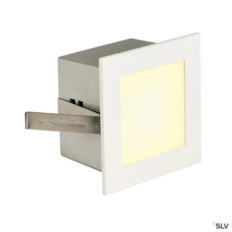 SLV FRAME BASIC LED Einbauleuchte, eckig, mattweiss, warmweisse LED Echt