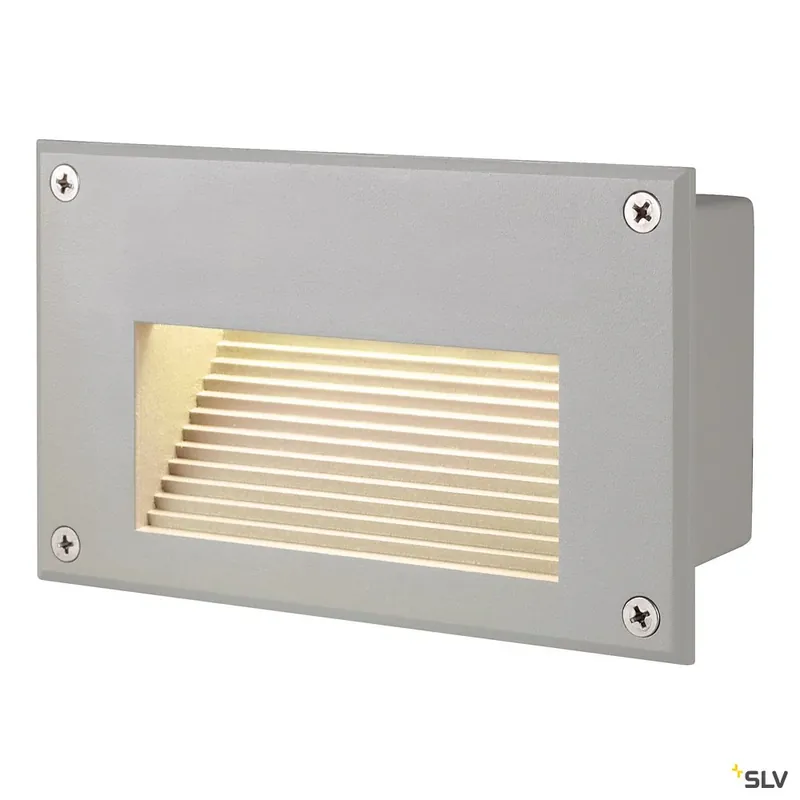 Neu Im Sortiment SLV BRICK LED DOWNUNDER Wandleuchte, rechteckig, silbergrau, warmweisse LED