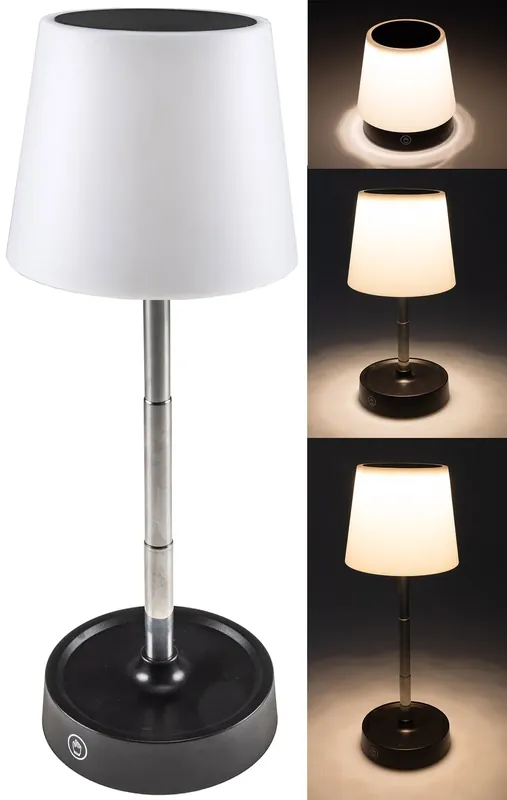 Markenware LED Akku Tischleuchte 29cm, dimmbar 115-290mm ausziehbar, Warmweiß