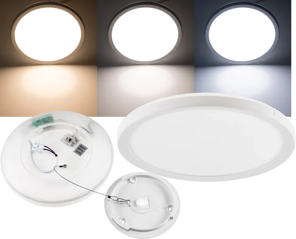 LED Deckenleuchte "Santano CCT 22" IP54 Ø 22,5cm, 12W, CCT 3000-6000K Neu Im Sortiment