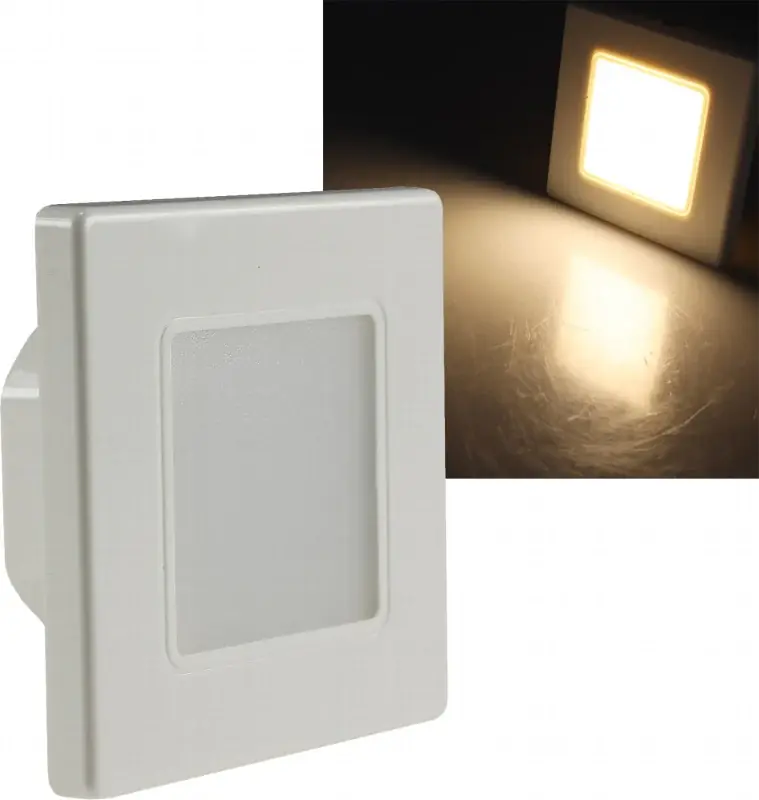 LED Wand-Einbauleuchte "EBL 86" 2,5W, 3000k, warmweiß, Rahmen cremeweiß Kracherpreis