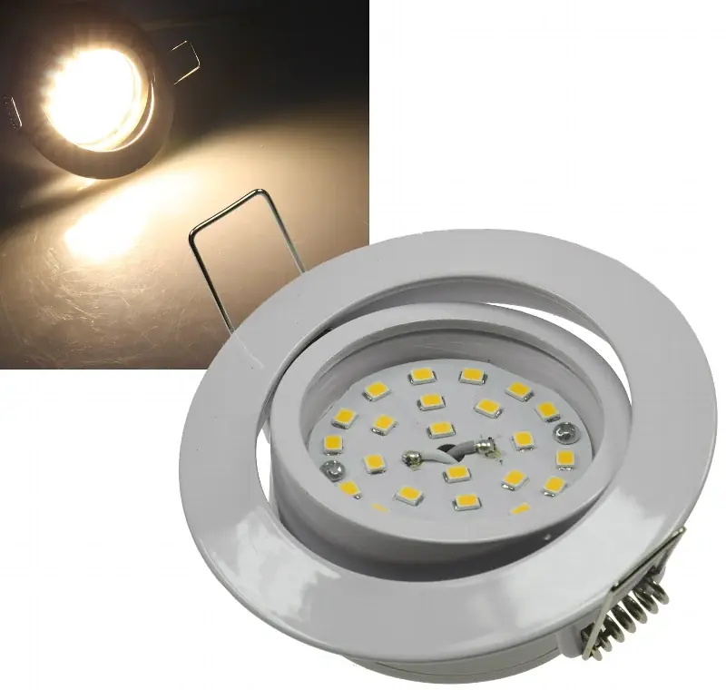 LED-Einbauleuchte "Flat-32dim" warmweiß 80x32mm, 5W, 420lm, weißes Gehäuse Gratis Versand