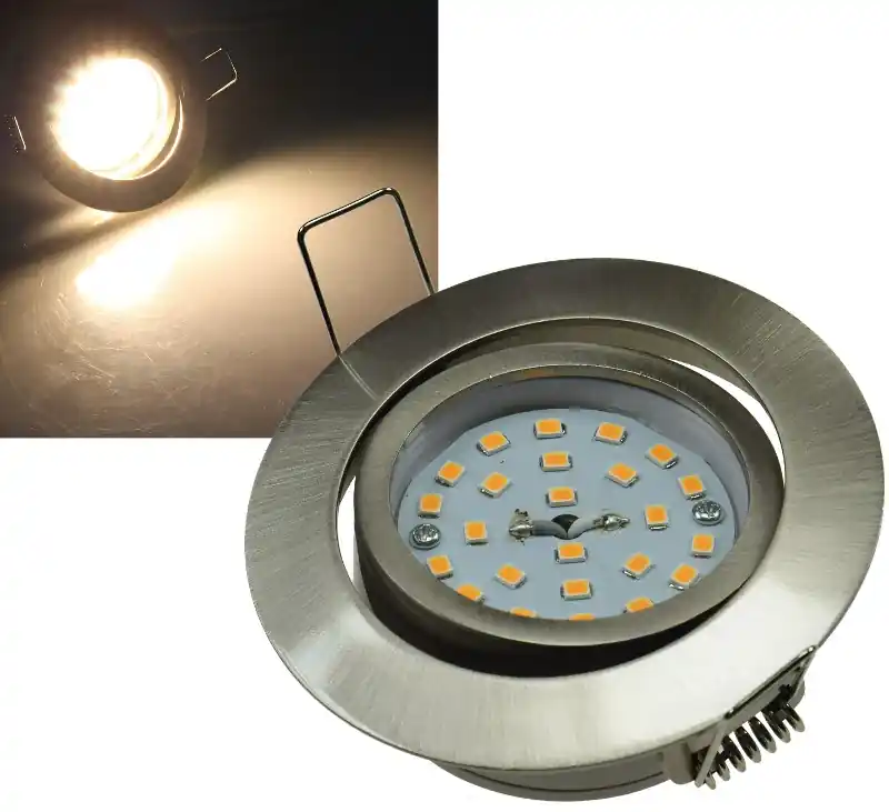 LED-Einbauleuchte "Flat-32dim" warmweiß 80x32mm, 5W, 420lm, Edelstahl gebürstet Preisknaller