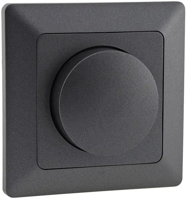 Geprüft MILOS Dimmer für LED Lampen, Anthrazit 250V~/ 3-60W, inkl. Rahmen, UP