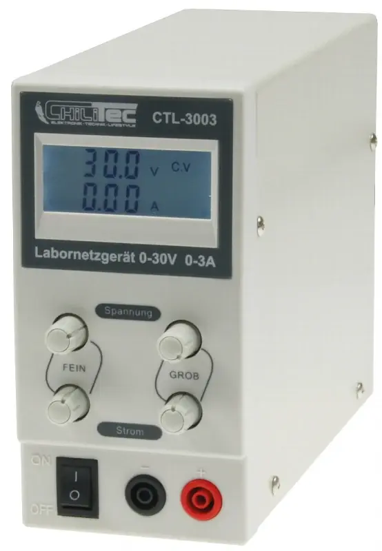 Rabatt Regelbares Labornetzgerät "CTL-3003" 0-30V/0-3A mit LC-Display