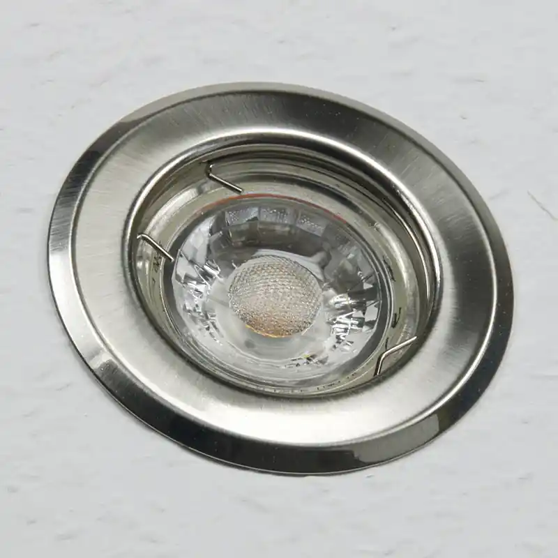 Neu Decken-Einbaustrahler "SR80" chrom-matt starr, Ø80mm, für 50mm Lampen