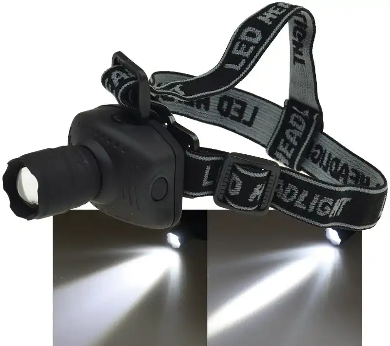 LED-Stirnlampe mit fokussierbarer 1W LED inkl. Batterien Finale Aktion