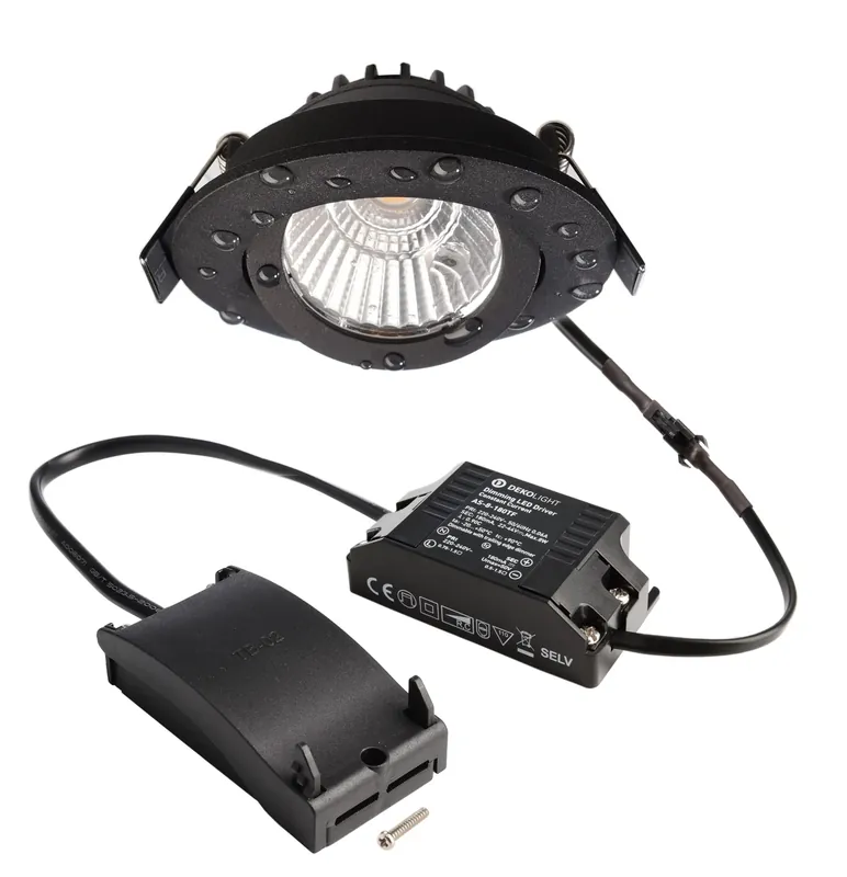 Deko-Light Dione IP44, 8,5 W, DIM, 3000 K, Schwarz Expressversand