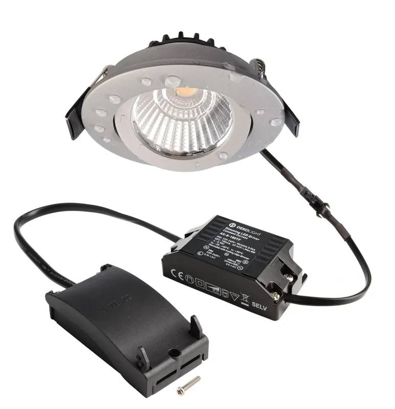 Sichere Zahlung Deko-Light Dione IP44, 8,5 W, DIM, 2700 K, Silber