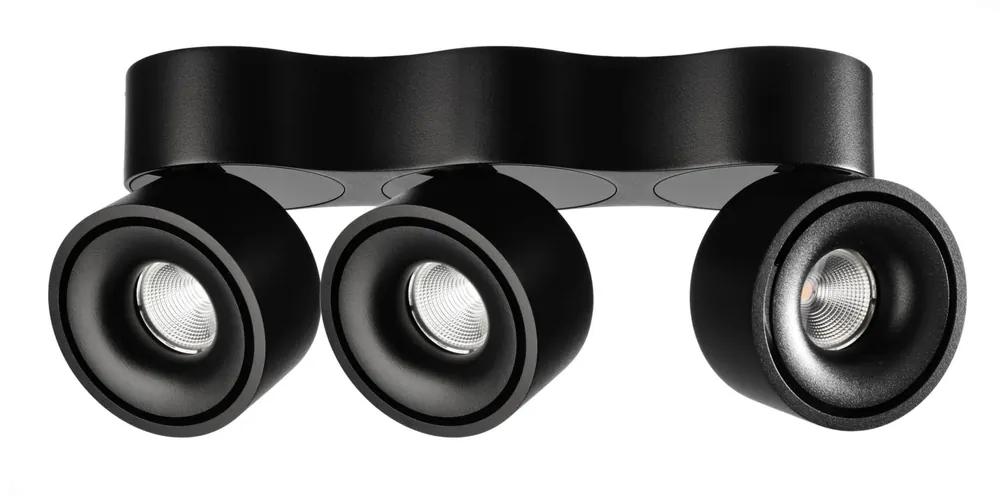 Markenware Deko-Light Uni 2 Triple Tilt, 30 W, DIM, 3000 K, Schwarz