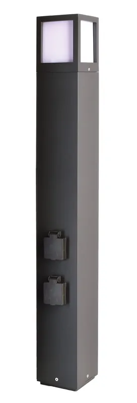Stehleuchte Facado Socket Dunkelgrau 100 cm E27 Aluminium IP54 inkl 2 Steckdosen Aktuell