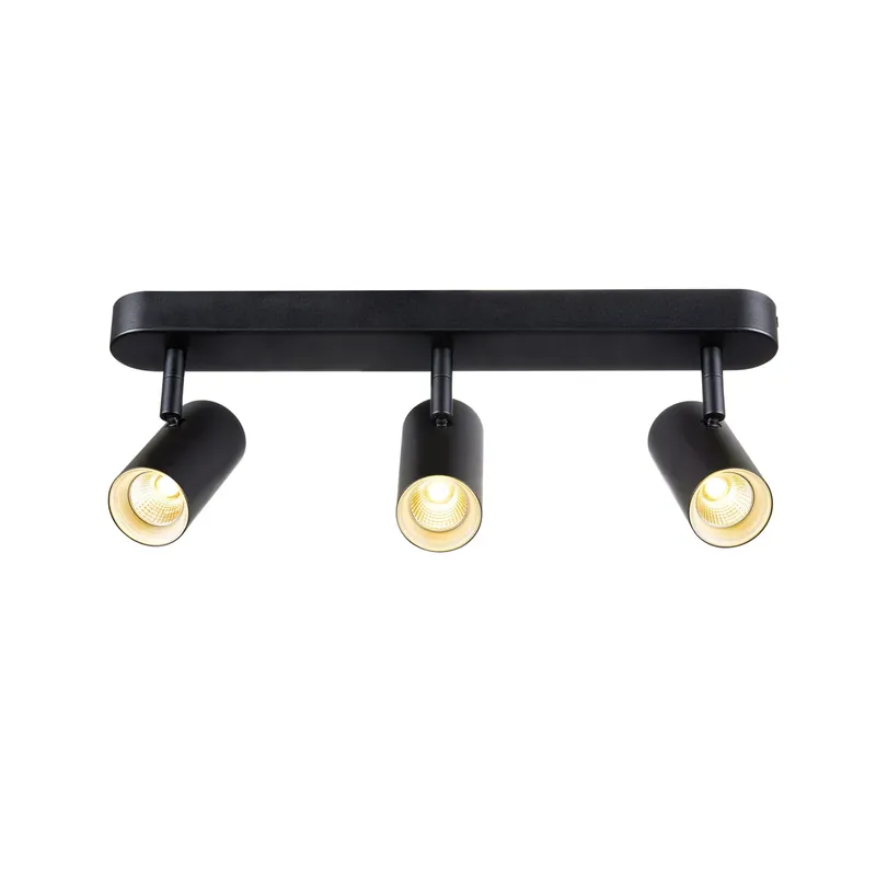 Highlight NOBLO®, Wand- und Deckenaufbauleuchte, triple, rund, 3000 K, 19 W, PHASE, 32°, schwarz