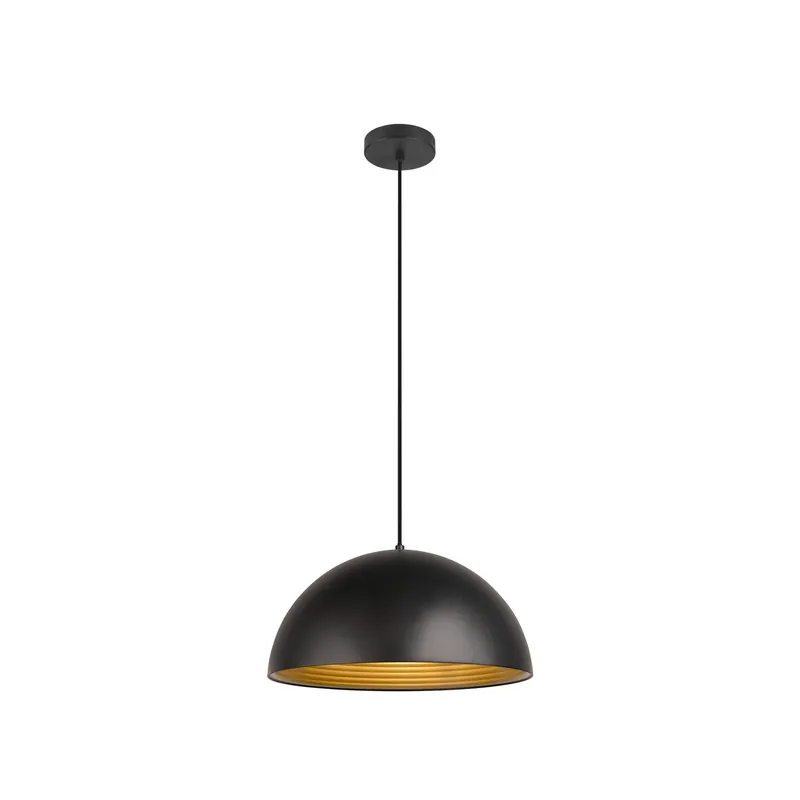 Begrenztes Angebot FORCHINI M 40, Pendelleuchte, E27, Pendellänge 150 cm, 1x max. 40 W, matt schwarz / matt gold