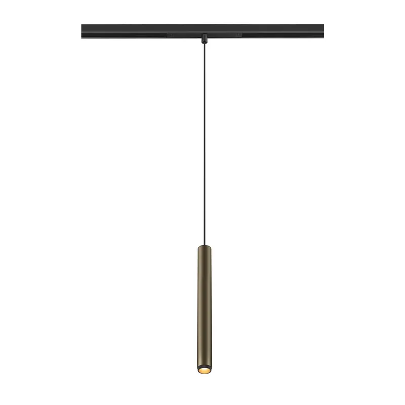 Billig GRIP! S, 48V Pendelleuchte, Pendellänge 200 cm, 2000-3000 K, 29°, DALI, Dim-to-Warm, bronze / schwarz