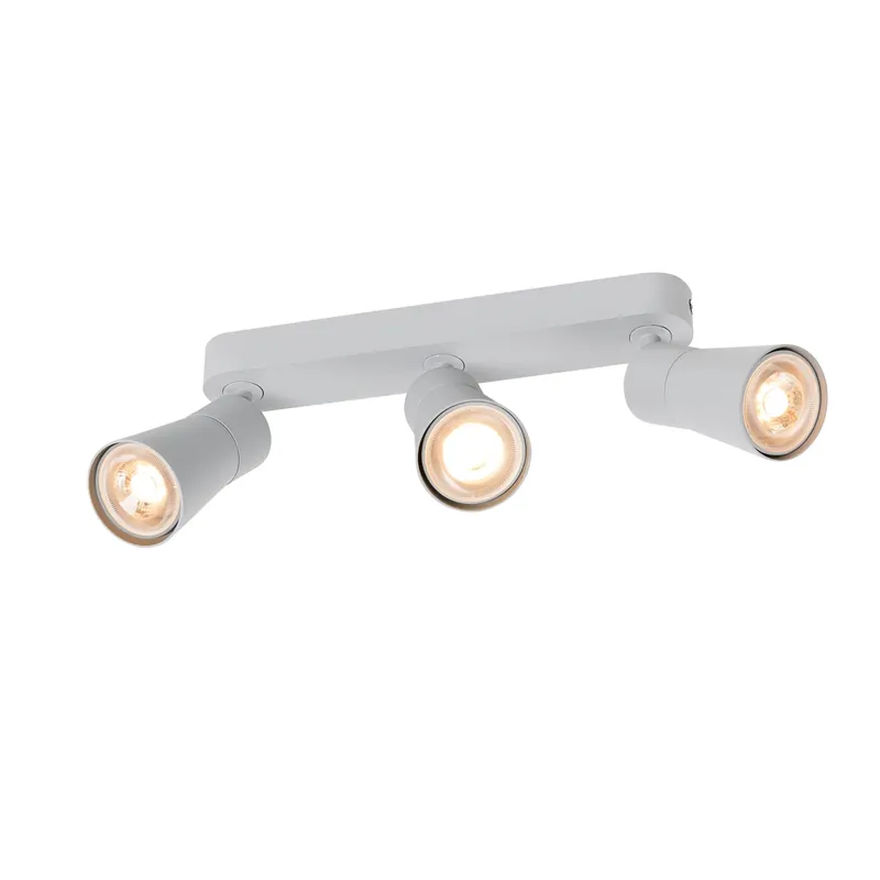 Neue Ware PURI 2.0 Cone, Wand- und Deckenaufbauleuchte, long, 3 x max. 6 W GU10, grau