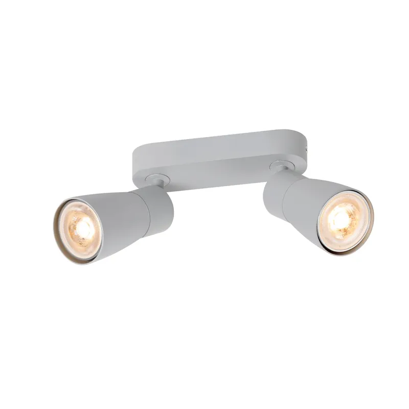 PURI 2.0 Dome, Wand- und Deckenaufbauleuchte, long, 2 x max. 6 W GU10, grau Sichere Zahlung