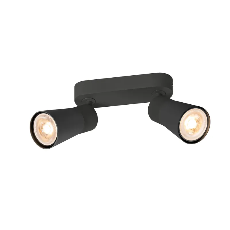 Beliebt PURI 2.0 Cone, Wand- und Deckenaufbauleuchte, long, 2 x max. 6 W GU10, schwarz