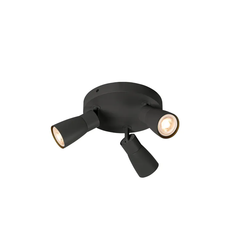 Top-Angebot PURI 2.0 Dome, Wand- und Deckenaufbauleuchte, rund, 3 x max. 6 W GU10, schwarz