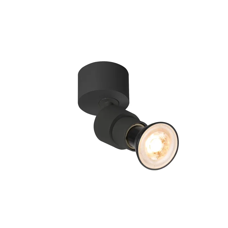 Preiswert PURI 2.0 Basic, Wand- und Deckenaufbauleuchte, rund, 1x max. 6 W GU10, schwarz