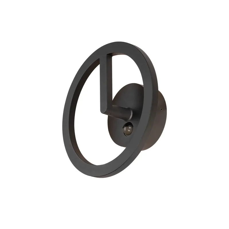 Aktuell Q-RING, Wandleuchte, Sensor, 3000 K, IP54, schwarz