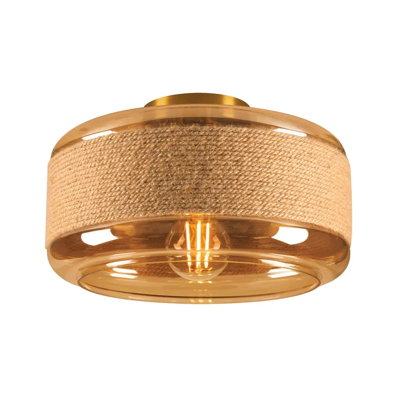 Top-Angebot PANTILO ROPE 27, Wand- und Deckenaufbauleuchte, zylindrisch, 1x max. 15 W E27, gold