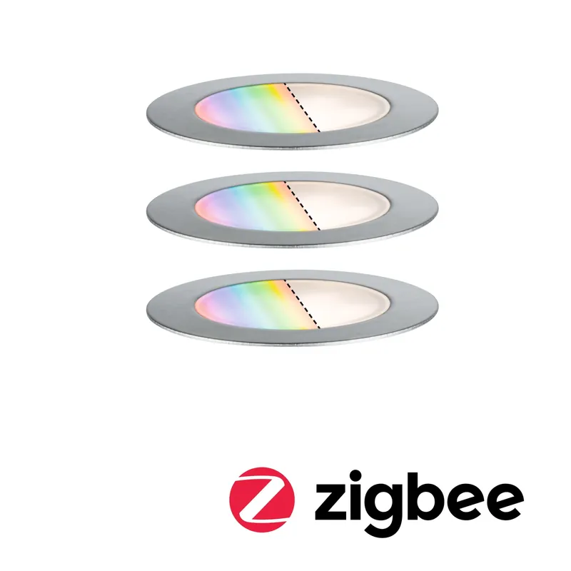 Geprüft Paulmann Plug & Shine LED Bodeneinbauleuchte Floor 3er-Set IP67 RGBW 3x2W 21VA Edelstahl
