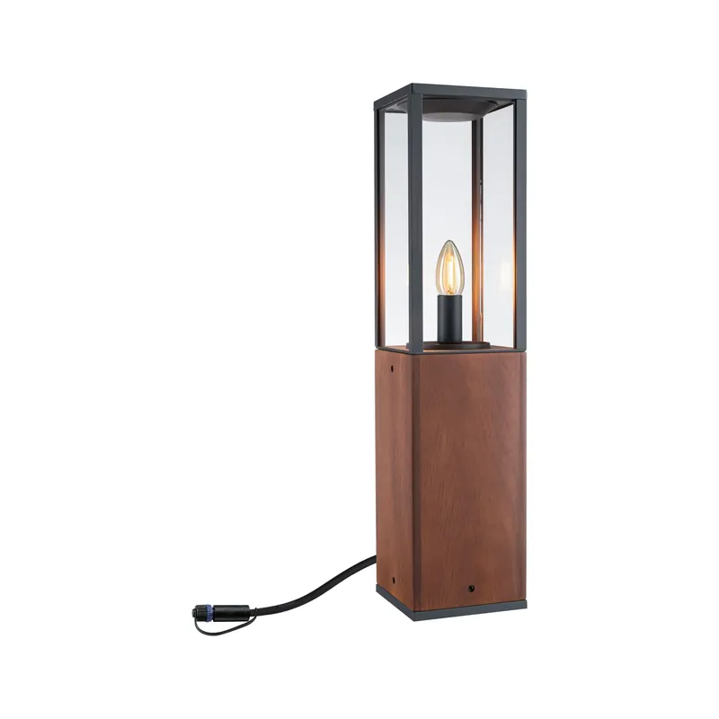 Angebot Paulmann Plug & Shine Pollerleuchte Venea IP44 1900K 2W Holz