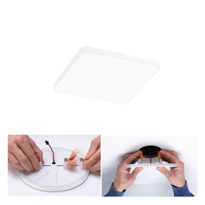 Paulmann VariFit LED Einbaupanel Veluna Edge IP44 eckig 120x120mm 650lm 4000K Weiß Solange Der Vorrat Reicht