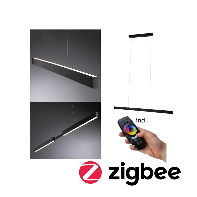 Paulmann LED Pendelleuchte Smart Home Zigbee Aptare 2700K 2.050lm / 2.050lm 2x18 / 1x18W Schwarz dimmbar Metall Billig