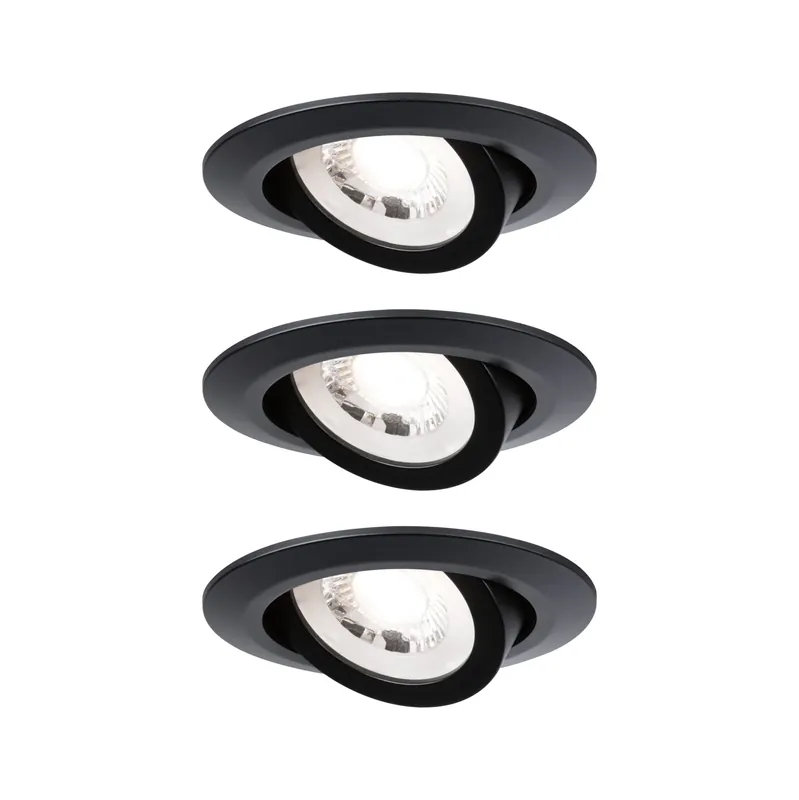Paulmann LED Einbauleuchte 3er-Set schwenkbar 3.000K 3x6W 230V Schwarz matt schwenkbar Jetzt Bestellen
