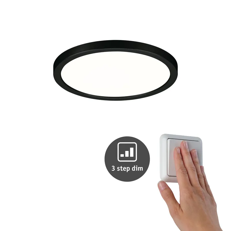 Letzte Chance Paulmann VariFit LED Einbaupanel Areo IP44 rund 175mm 4000K Schwarz dimmbar
