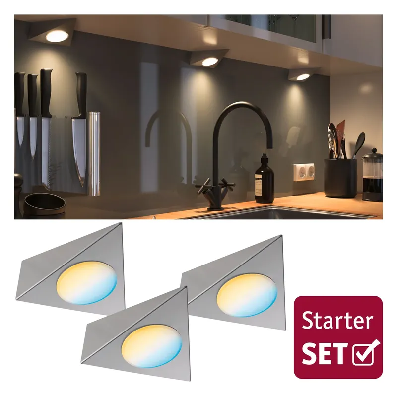 Paulmann Clever Connect StarterSet Trigo 3x2W 12 VA DC 2700-6500K 12V Nickel geb/Metall Günstig