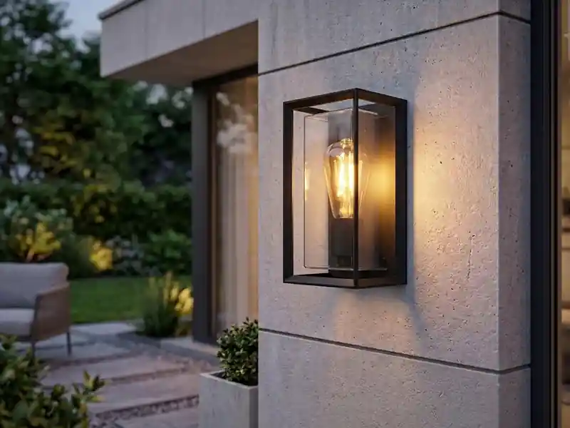 Neu meineWunschleuchte LED Außenwandleuchte Laterne aus Aluminium in Schwarz, Höhe 25cm