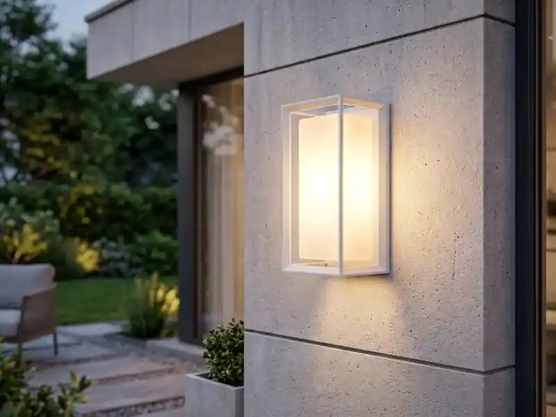 meineWunschleuchte LED Außenwandleuchte Laterne aus Aluminium in Weiß, Höhe 25cm Top-Angebot