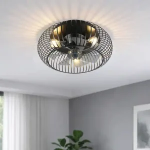Heißes Angebot RL LIVE YOUR LIGHT Große Industrial Deckenleuchte JOHANNA mit Ventilator & Fernbedienung Ø 61cm