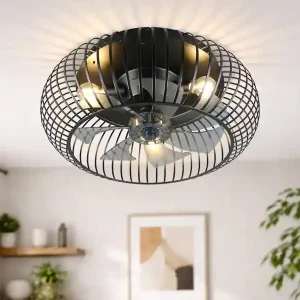 Sale meineWunschleuchte Große Industrial LED Deckenleuchte mit Ventilator & Fernbedienung Ø 61cm