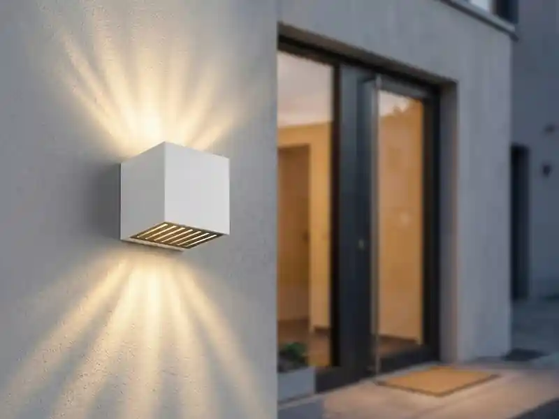 Globo Kleine LED Außenwandleuchte ILLI Würfel aus Aluminium in Weiß, 10x10cm Wochenendangebot
