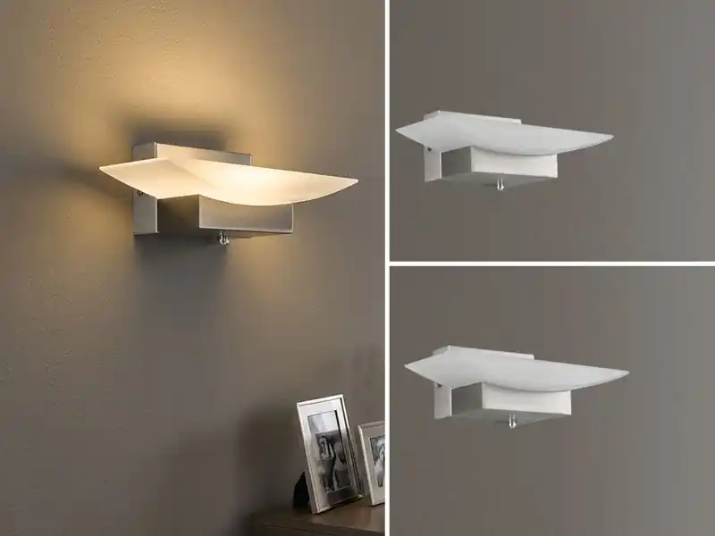 meineWunschleuchte 2er SET LED Wandleuchten Silber mit Schalter, dimmbar & CCT, Breite 20cm Neuheit