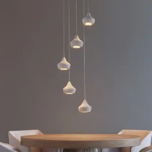 Aktuell RL LIVE YOUR LIGHT LED Pendelleuchte 5-flammig Metall Silber, Schirme Beton, Ø 35cm