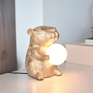 Saisonangebot RL LIVE YOUR LIGHT Besondere Tischleuchte CAPI kleine Capybara Lampe Gold, Höhe 25cm
