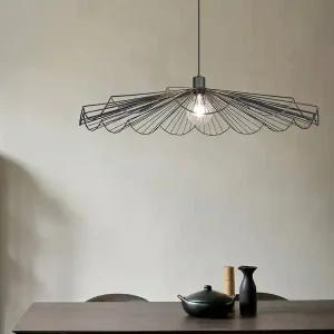 Rabatt RL LIVE YOUR LIGHT Große Pendelleuchte MARGARITA mit gefächertem Metall Gitterschirm Ø 80cm