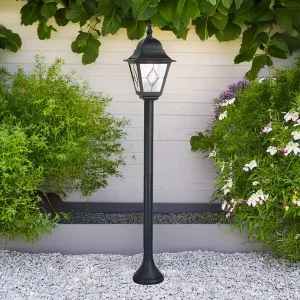 Elstead Lighting 							Außen Wegeleuchte NORFOLK Landhausstil Laterne mit Bleiglas, Höhe 109cm Mega-Angebot
