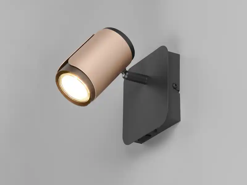 meineWunschleuchte LED Wandstrahler Metall Schwarz / Coffee mit Schalter, Breite 12cm Begrenztes Angebot