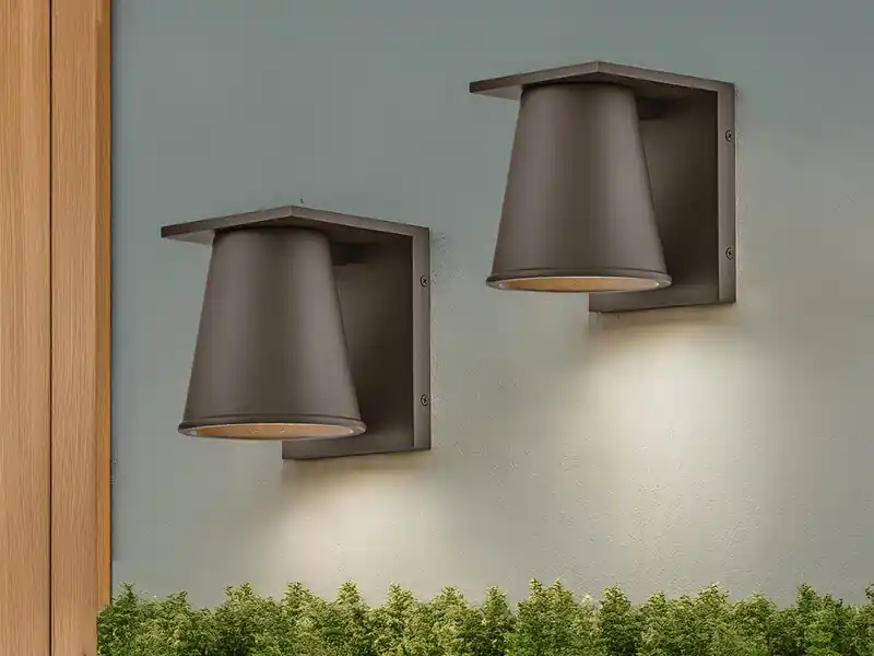meineWunschleuchte 2er SET kleine LED Außenwandleuchten Bronzefarbig Salzluft resistent Höhe 15,5cm Neu