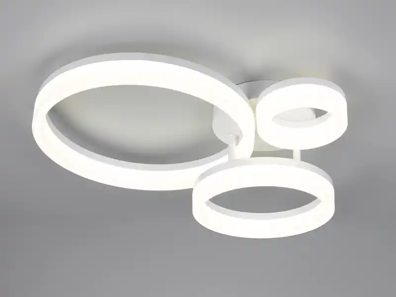 RL LIVE YOUR LIGHT Große Deckenleuchte SCOPE mit drei LED Ringen in Weiß, Breite 51cm Bestpreis